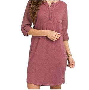 Prana Hensley Henley Style Shirt Dress In Brandy Rose Pink Small SzS